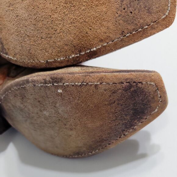 Johnny Ringo Women 8 1/2 B Riding Boot Brown Pink Point Toe Mid Calf Leather - Picture 10 of 15